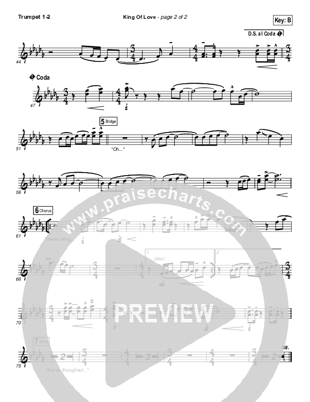 King Of Love Trumpet 1,2 (I Am They)