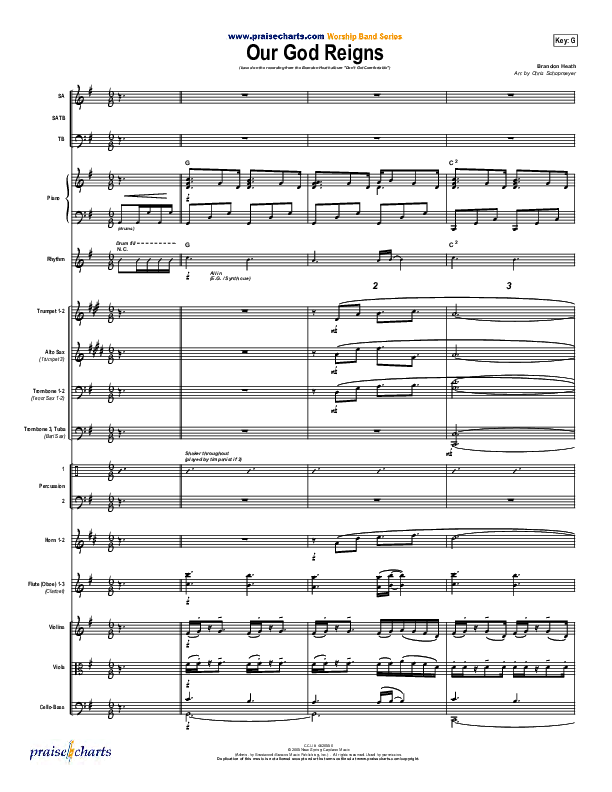Our God Reigns Conductor's Score (Brandon Heath)
