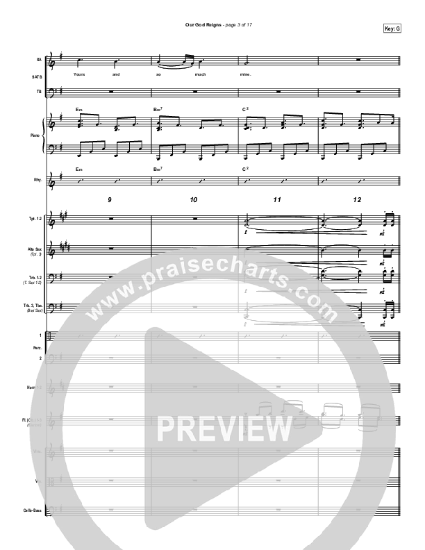 Our God Reigns Conductor's Score (Brandon Heath)