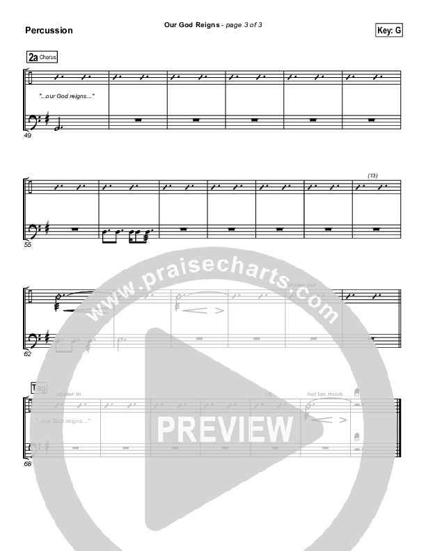 Our God Reigns Percussion (Brandon Heath)