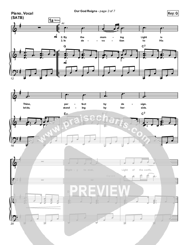 Our God Reigns Lead & Piano (Brandon Heath)