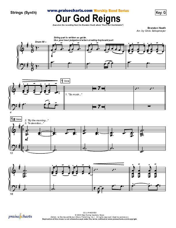 Our God Reigns Synth Strings (Brandon Heath)