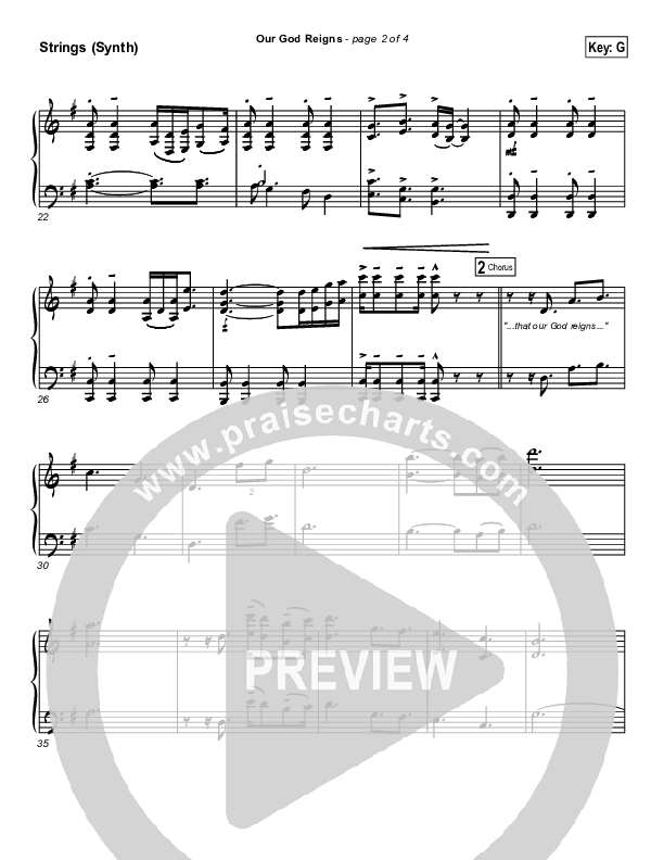 Our God Reigns Synth Strings (Brandon Heath)