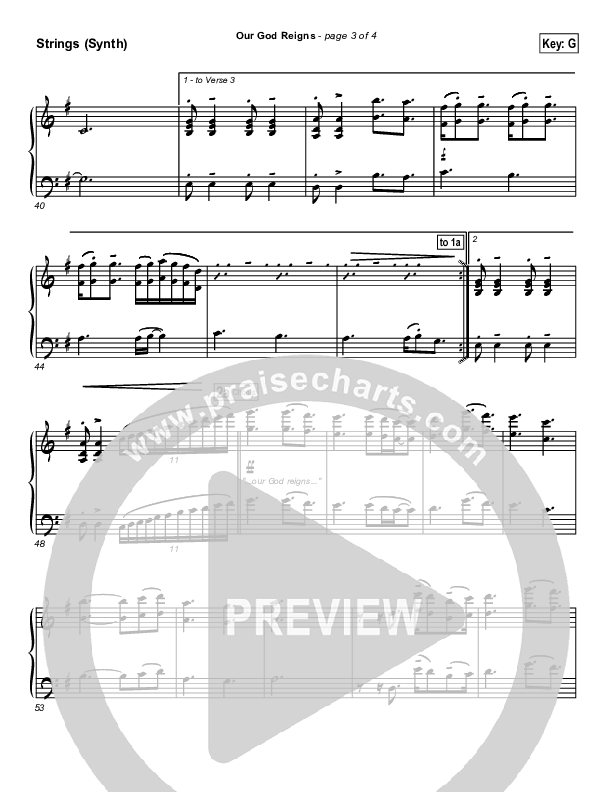 Our God Reigns Synth Strings (Brandon Heath)