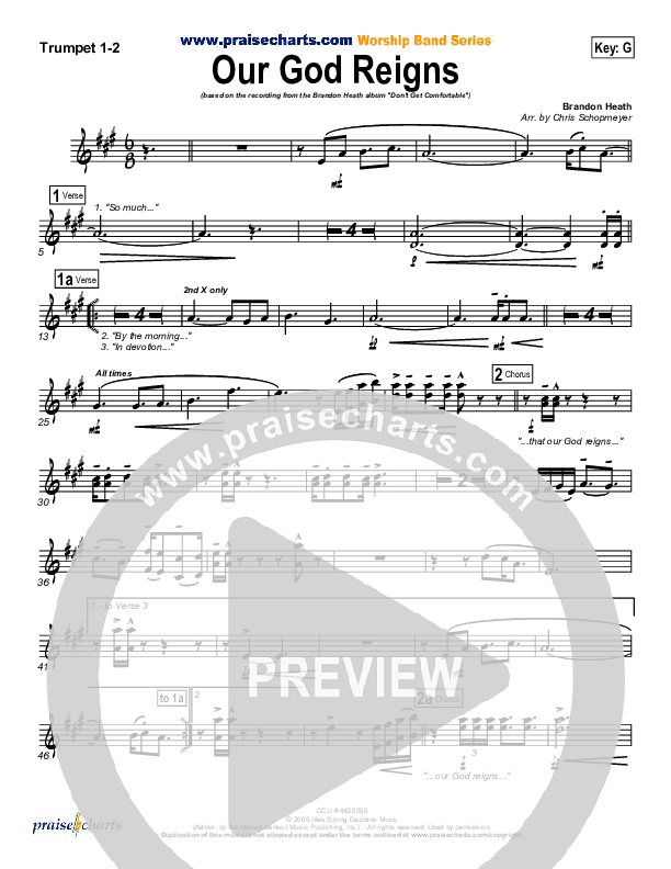 Our God Reigns Trumpet 1,2 (Brandon Heath)