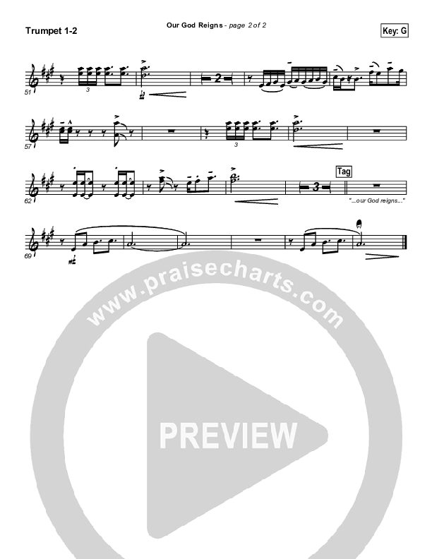 Our God Reigns Trumpet 1,2 (Brandon Heath)