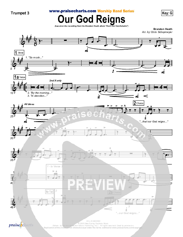 Our God Reigns Trumpet 3 (Brandon Heath)