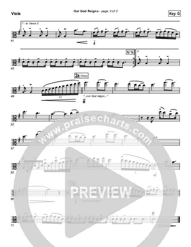 Our God Reigns Viola (Brandon Heath)