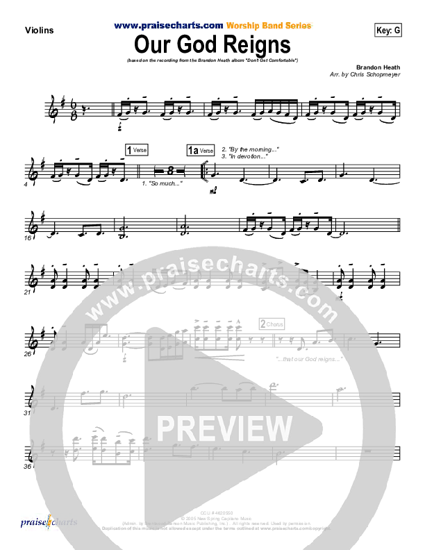 Our God Reigns Violins (Brandon Heath)