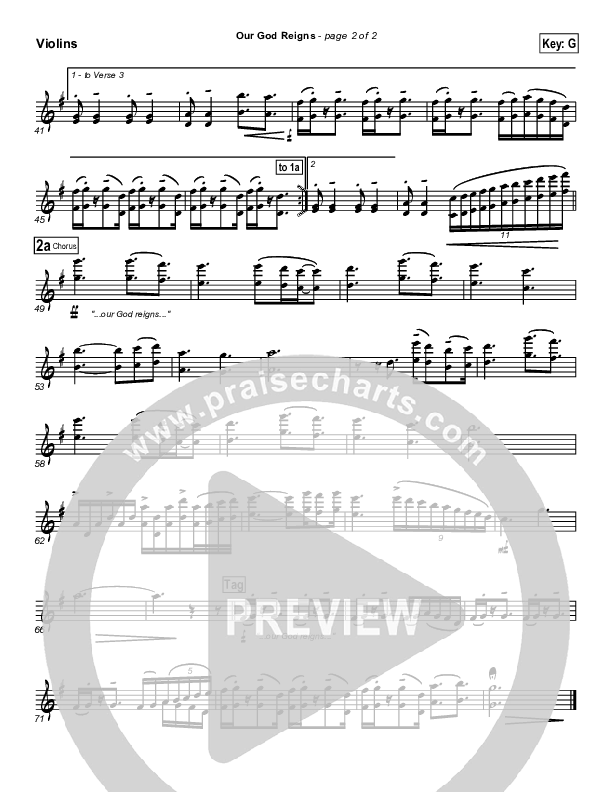 Our God Reigns Violins (Brandon Heath)