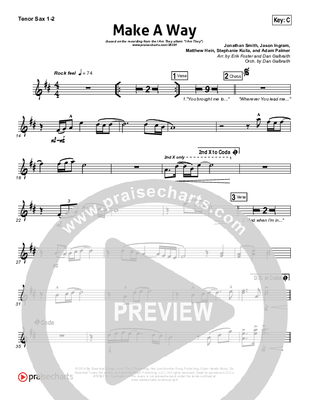 Make A Way Tenor Sax 1/2 (I Am They)