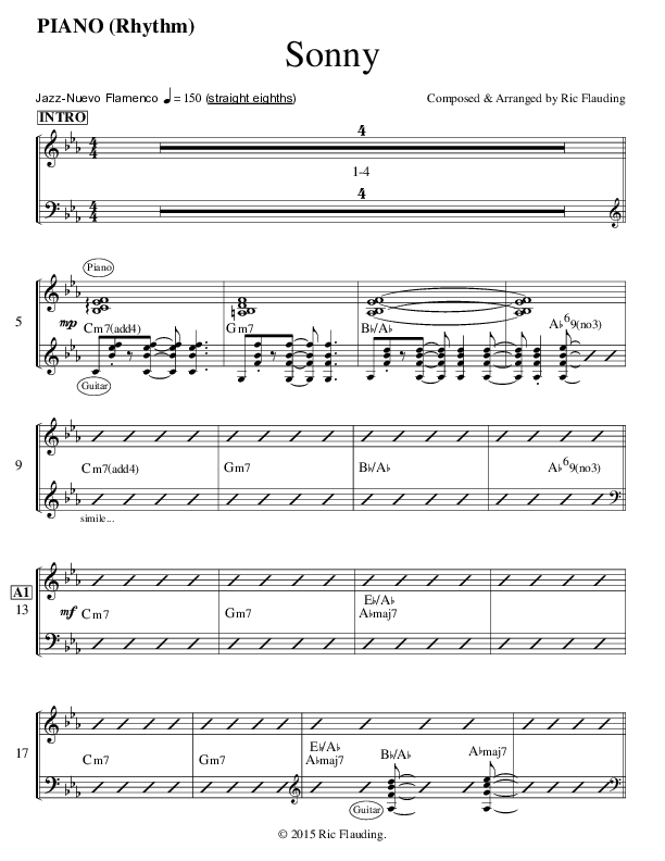 Sonny Piano Sheet (Ric Flauding)