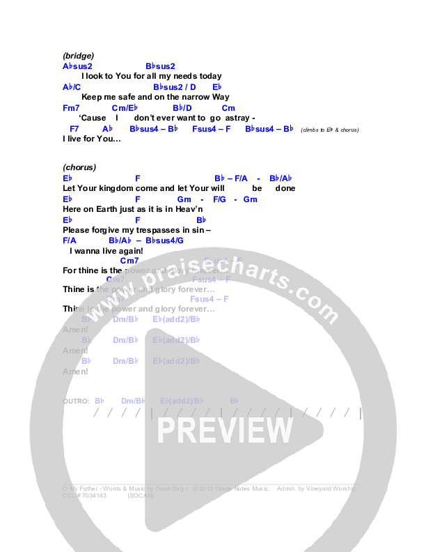 O My Father Chords & Lyrics (Dean Salyn)