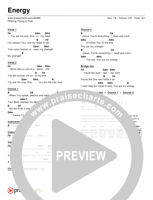 Energy Chords & Lyrics (Hillsong Young & Free)