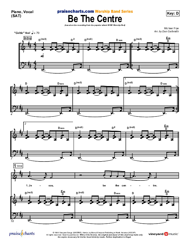 Be The Centre Piano/Vocal (Vineyard UK)