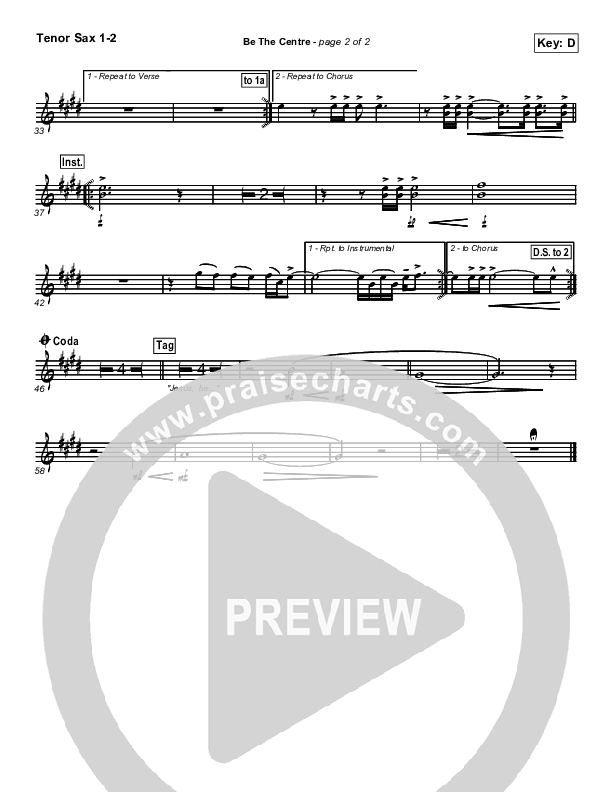 Be The Centre Tenor Sax 1/2 (Vineyard UK)