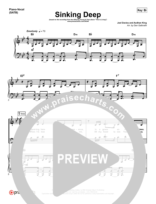 Sinking Deep Sheet Music PDF (Hillsong Young & Free) - PraiseCharts