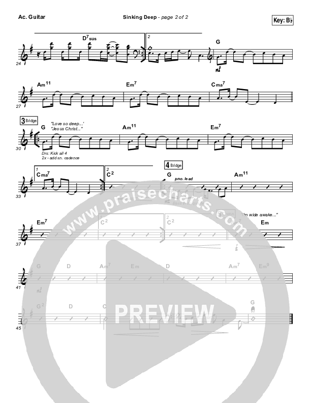 Sinking Deep Acoustic Guitar (Hillsong Young & Free)