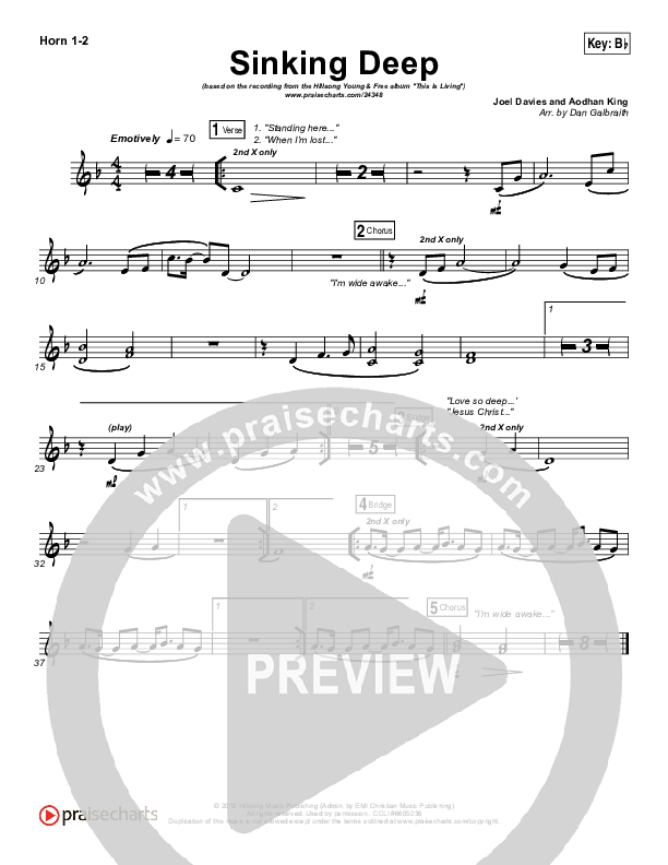 Sinking Deep French Horn 1/2 (Hillsong Young & Free)