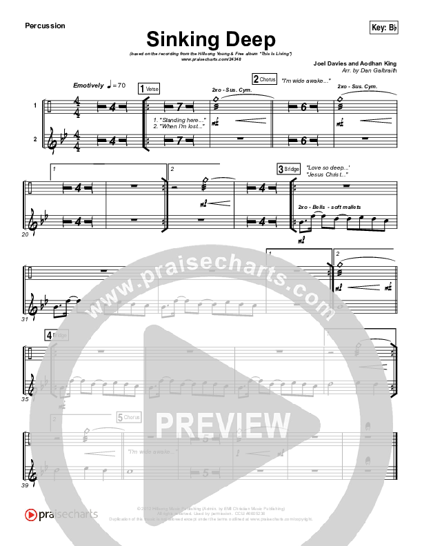 Sinking Deep Percussion (Hillsong Young & Free)