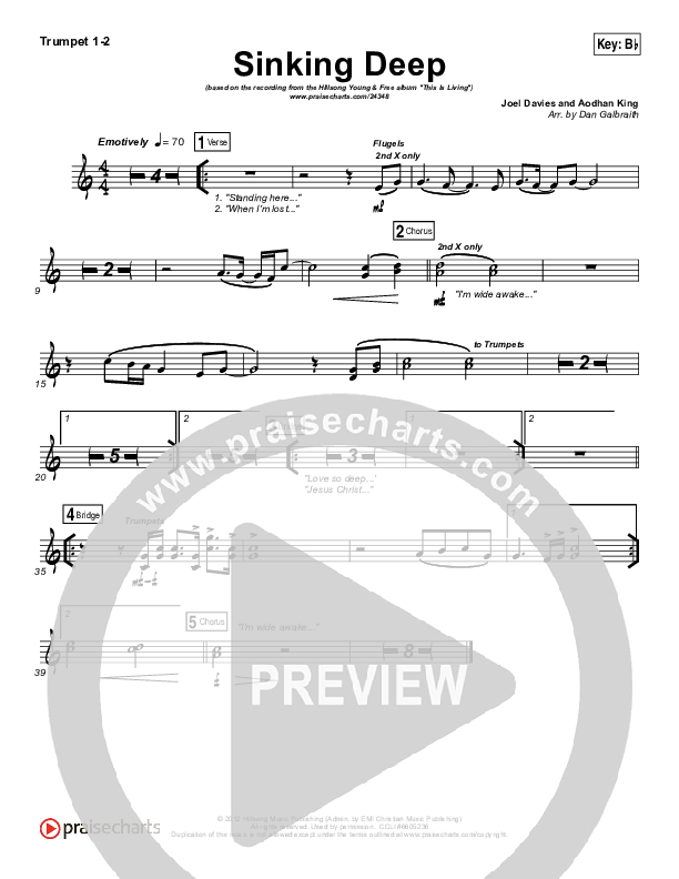 Sinking Deep Trumpet 1,2 (Hillsong Young & Free)