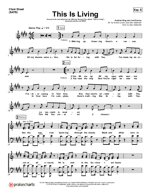 This Is Living  Choir Sheet (SATB) (Hillsong Young & Free)