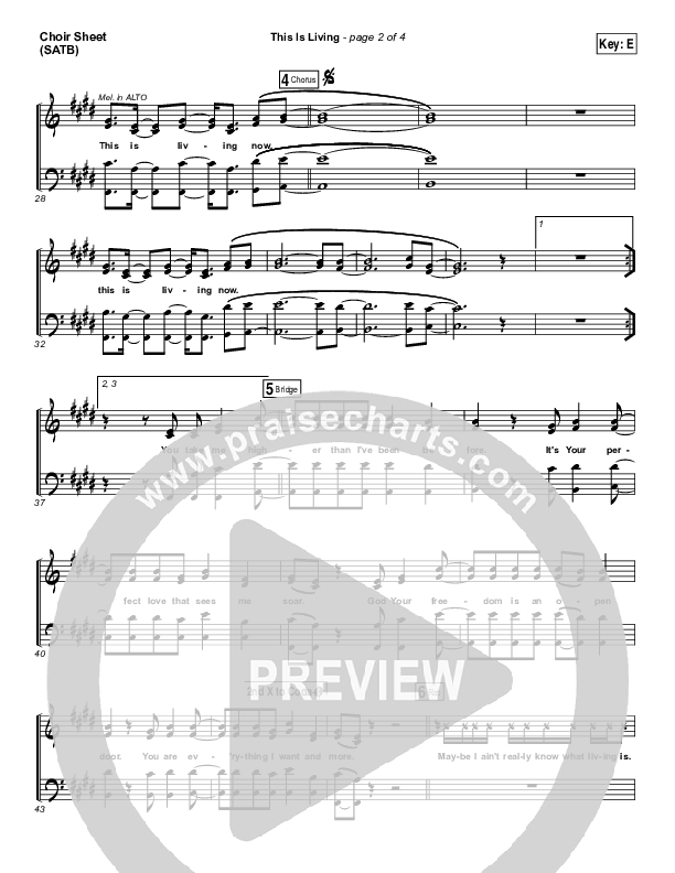 This Is Living  Choir Sheet (SATB) (Hillsong Young & Free)