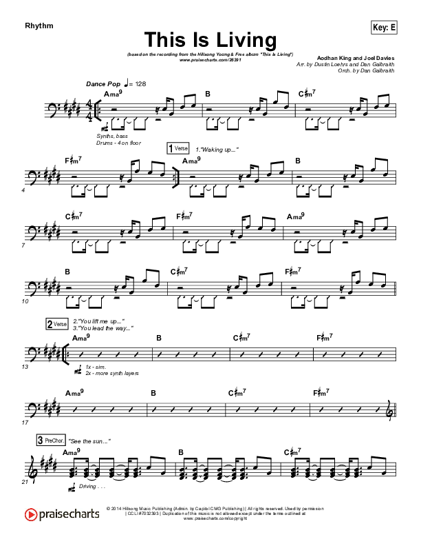 This Is Living  Rhythm Chart (Hillsong Young & Free)