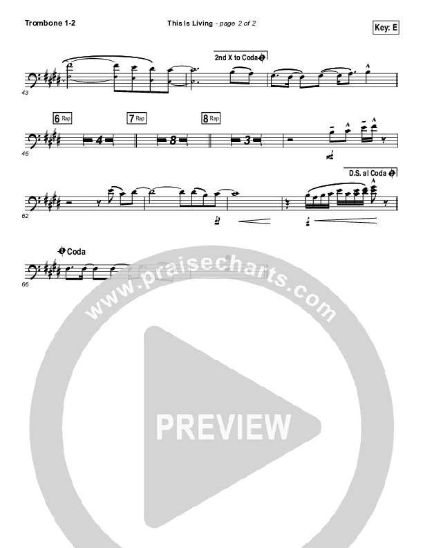 This Is Living  Trombone 1/2 (Hillsong Young & Free)