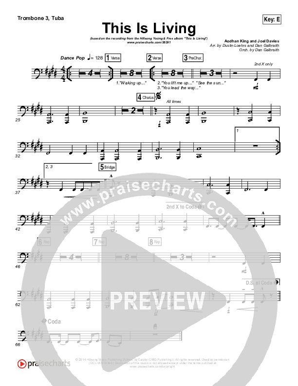 This Is Living Trombone 3/Tuba (Hillsong Young & Free)