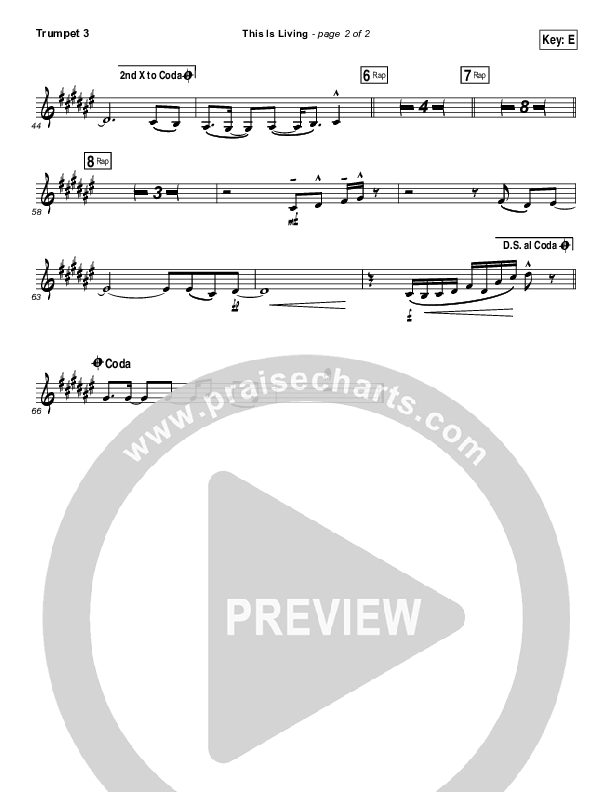 This Is Living  Trumpet 3 (Hillsong Young & Free)