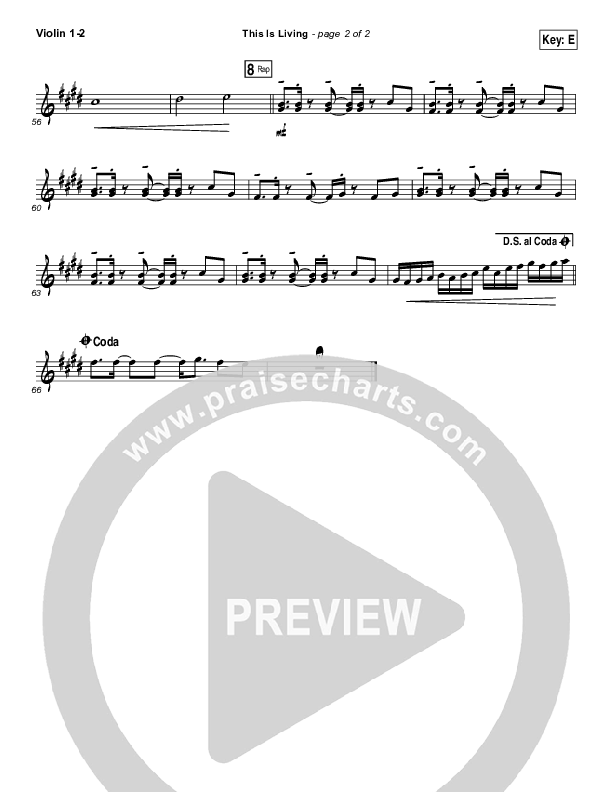 This Is Living  Violin 1/2 (Hillsong Young & Free)