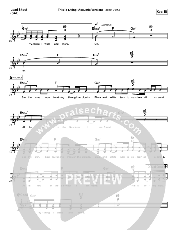 This Is Living  (Acoustic) Lead Sheet (Hillsong Young & Free)