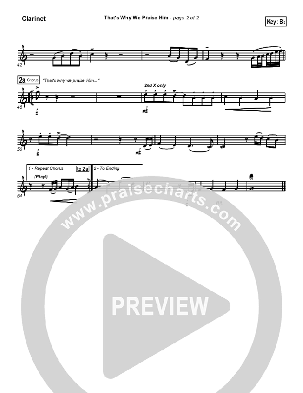 That's Why We Praise Him Clarinet (Tommy Walker)