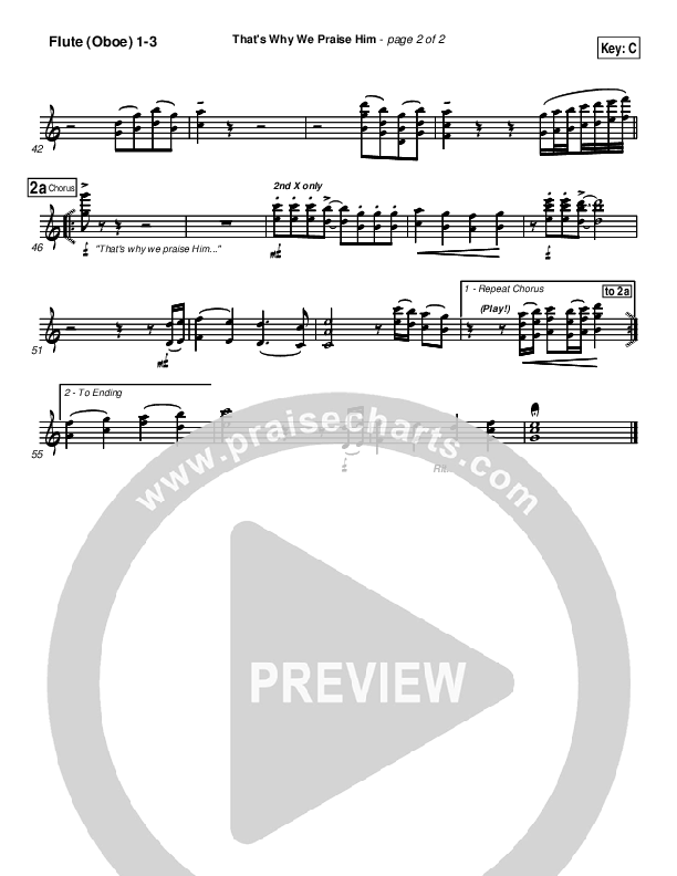 That's Why We Praise Him Flute/Oboe 1/2/3 (Tommy Walker)