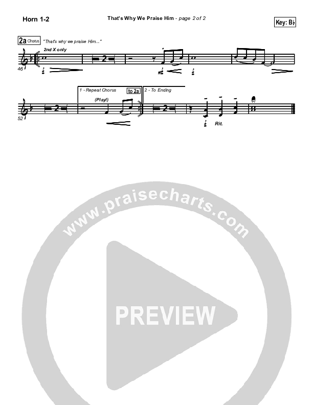 That's Why We Praise Him French Horn 1/2 (Tommy Walker)