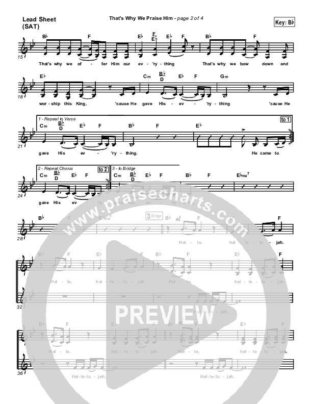 That's Why We Praise Him Lead Sheet (SAT) (Tommy Walker)