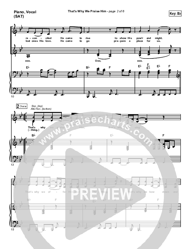 That's Why We Praise Him Piano/Vocal (SAT) (Tommy Walker)