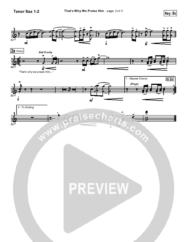 That's Why We Praise Him Tenor Sax 1/2 (Tommy Walker)