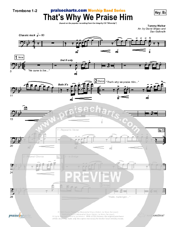 That's Why We Praise Him Trombone 1/2 (Tommy Walker)
