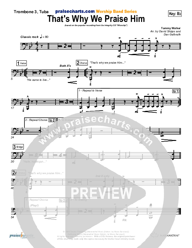 That's Why We Praise Him Trombone 3/Tuba (Tommy Walker)