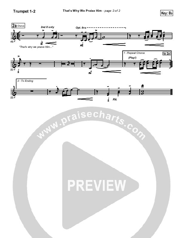 That's Why We Praise Him Trumpet 1,2 (Tommy Walker)