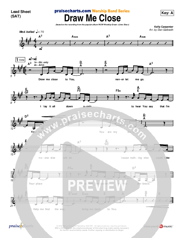 Draw Me Close Lead Sheet (Andy Park)