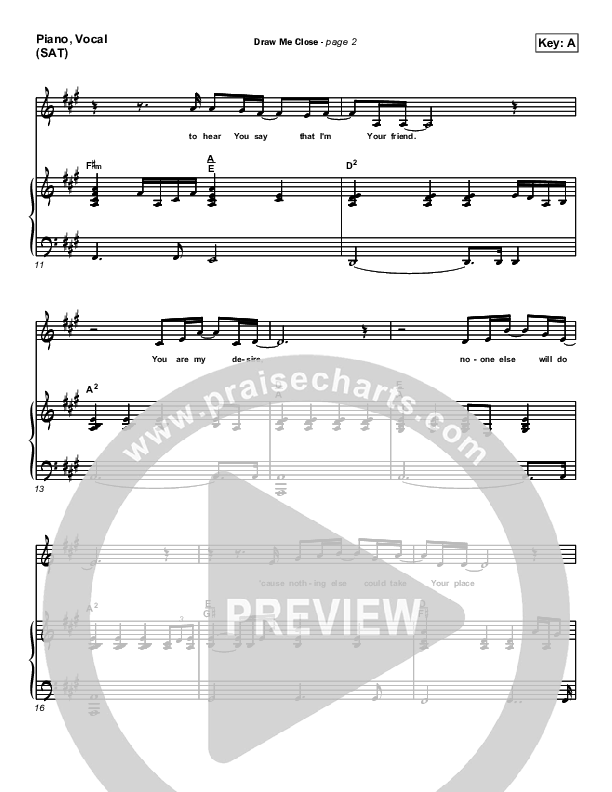 Draw Me Close Piano/Vocal (SAT) (Andy Park)
