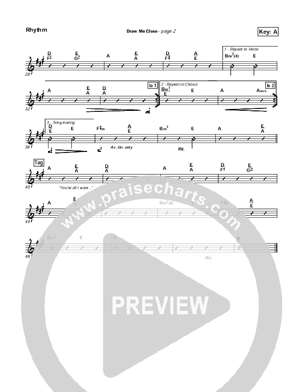 Draw Me Close Rhythm Chart (Andy Park)