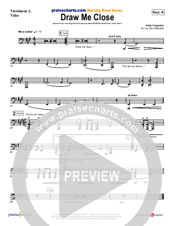 Draw Me Close Trombone 3/Tuba (Andy Park)