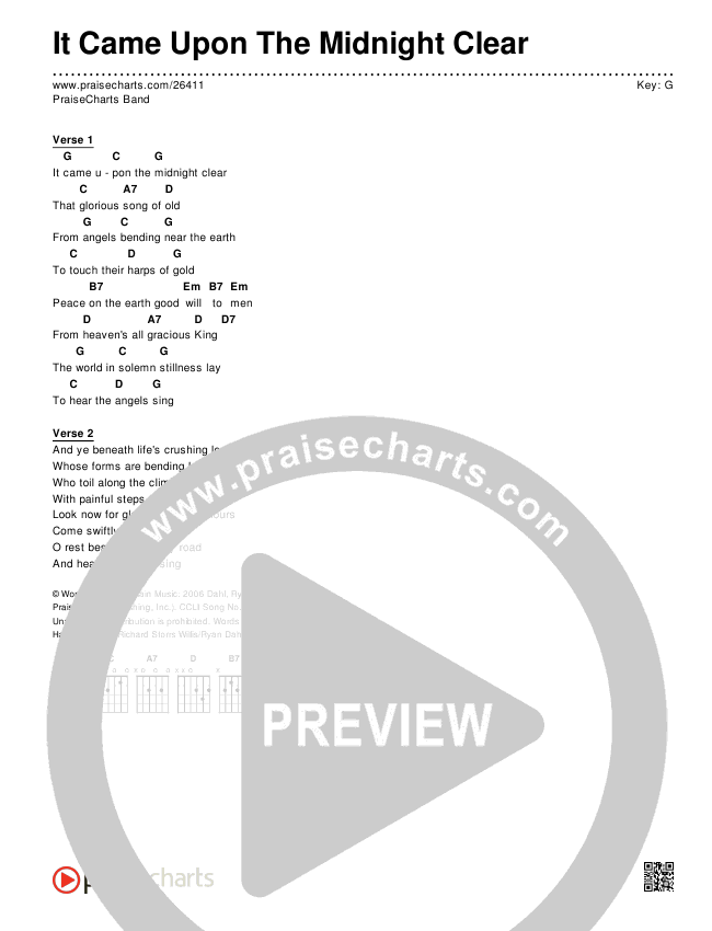 It Came Upon The Midnight Clear Chords & Lyrics (Traditional Carol)