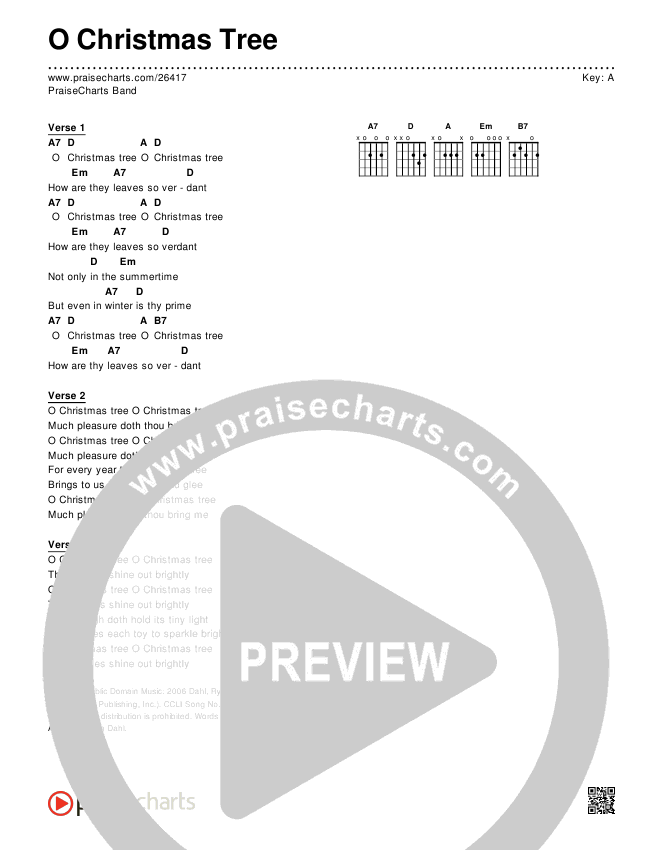 O Christmas Tree Chords & Lyrics (Traditional Carol)