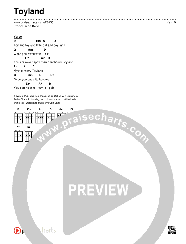 Toyland Chords & Lyrics (Traditional Carol)