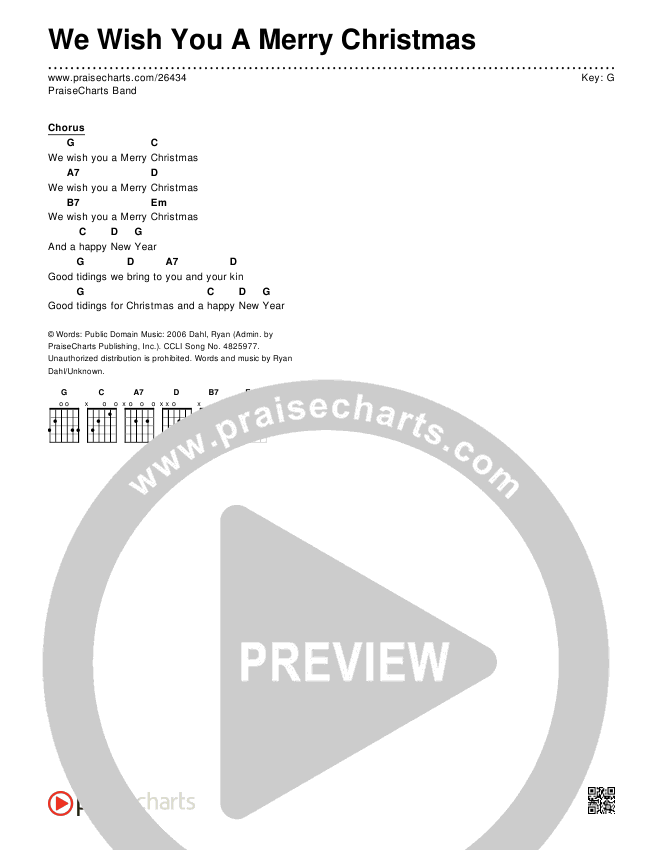 We Wish You A Merry Christmas Chords & Lyrics (Traditional Carol)
